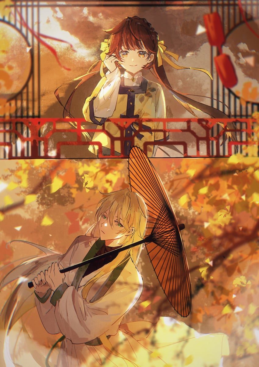 li sushang and otto apocalypse (honkai and 1 more) drawn by d-aprken