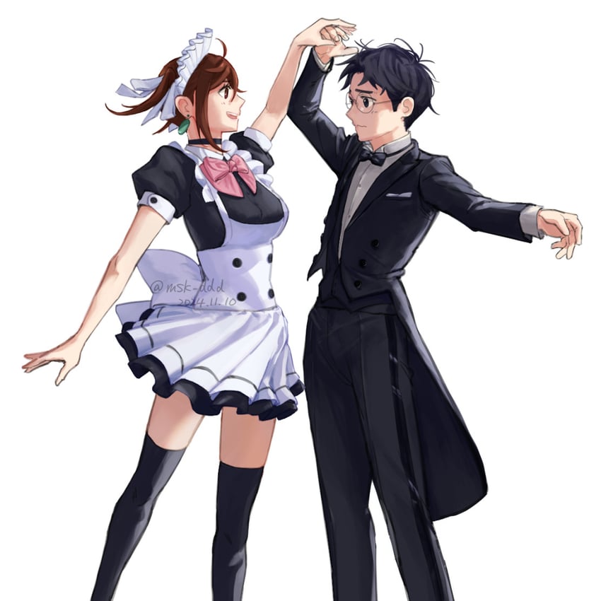 ayase momo and takakura ken (dandadan) drawn by msk_ddd
