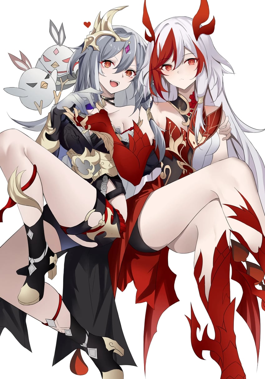 fu hua, herrscher of sentience, and jingwei (honkai and 1 more) drawn by sstarryart