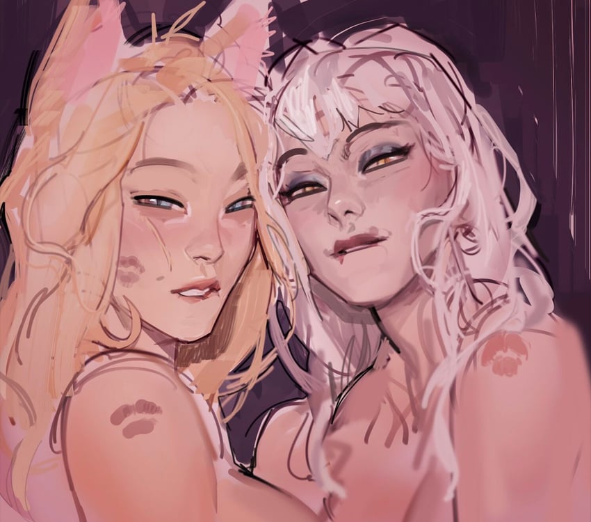 ahri, evelynn, k/da all out evelynn, k/da all out ahri, the baddest evelynn, and 1 more (league of legends) drawn by seansketches