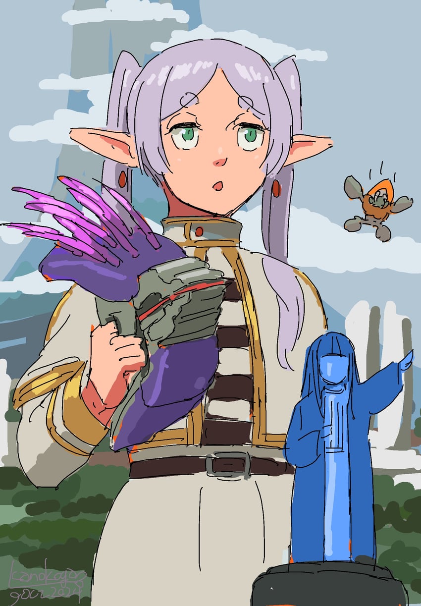 frieren and fern (sousou no frieren and 1 more) drawn by kanokoga