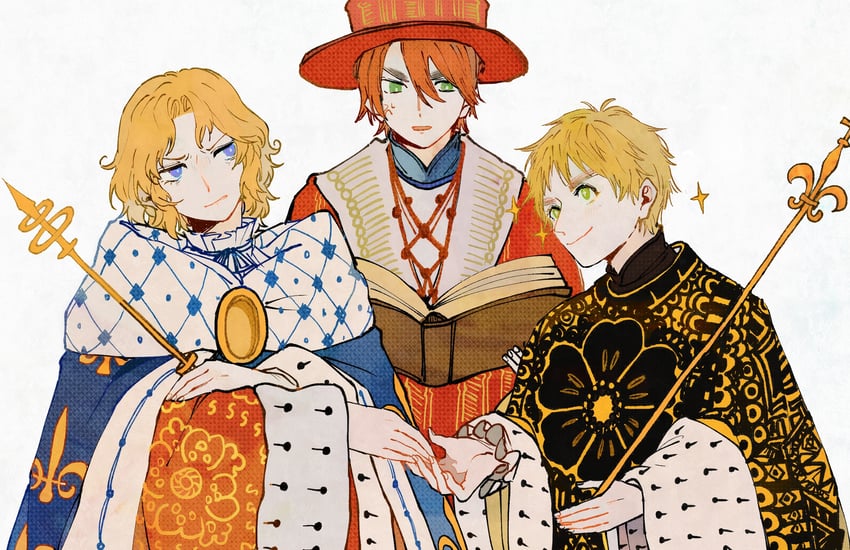 united kingdom, france, and scotland (axis powers hetalia) drawn by shenhaihua