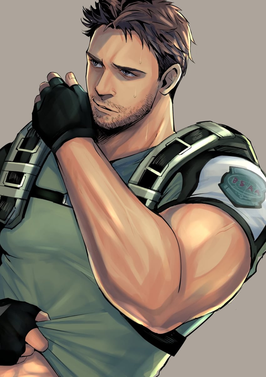 chris redfield (resident evil and 1 more) drawn by bae1be