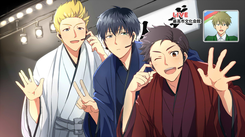 ijuuin hokuto, kashiwagi tsubasa, takajo kyoji, and kimura ryu (idolmaster and 1 more) drawn by satou_(fujisanjj-mesigaumaize)