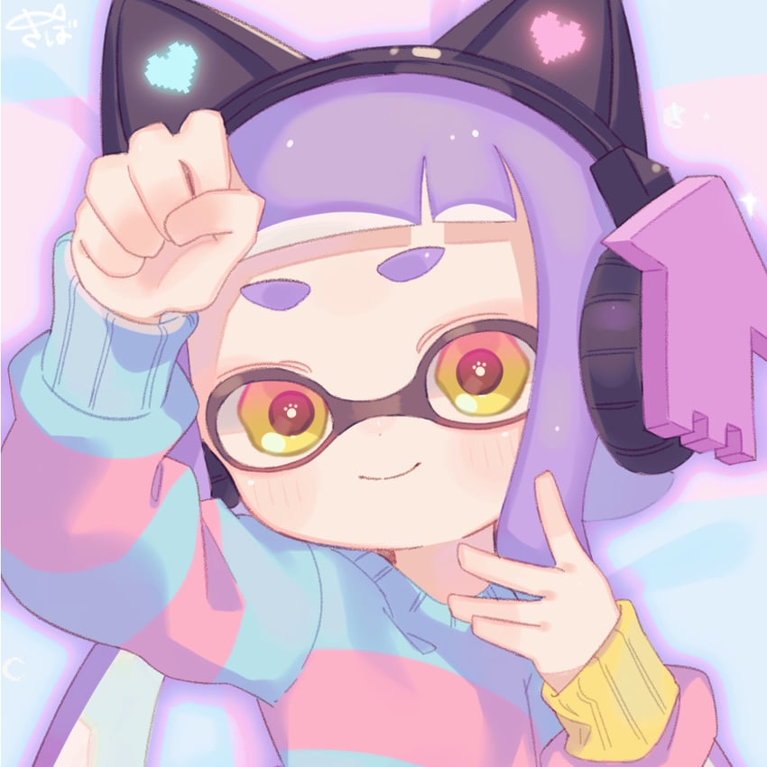 inkling player character and inkling girl (splatoon) drawn by sabata_saba