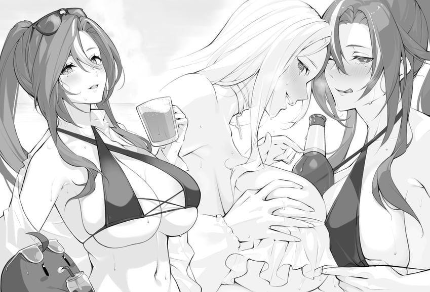 manjuu, yorktown, yorktown ii, and chkalov (azur lane) drawn by piwka