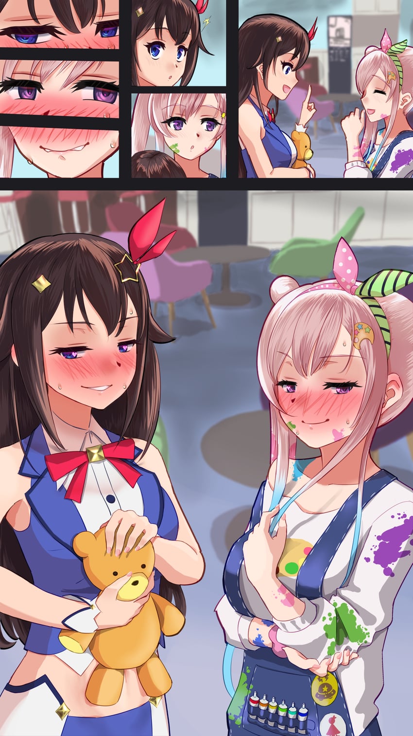 tokino sora and airani iofifteen (hololive and 1 more) drawn by 0-pie