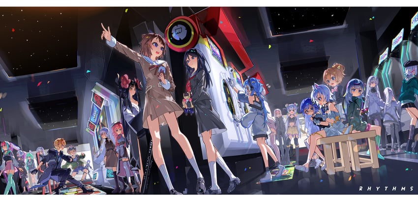 hoshino ichika, toyama kasumi, milk, nyami, hinata chinatsu, and 20 more (bang dream! and 31 more) drawn by hiro_(yoshi_chan)