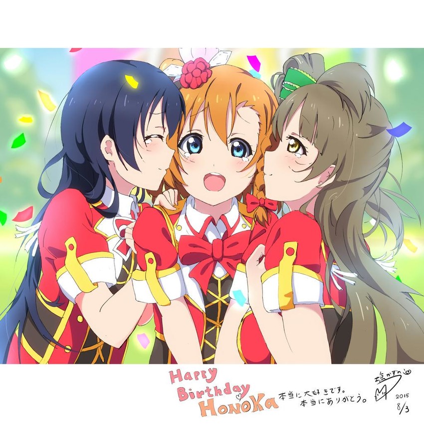 sonoda umi, minami kotori, and kosaka honoka (love live! and 1 more) drawn by siokazunoko