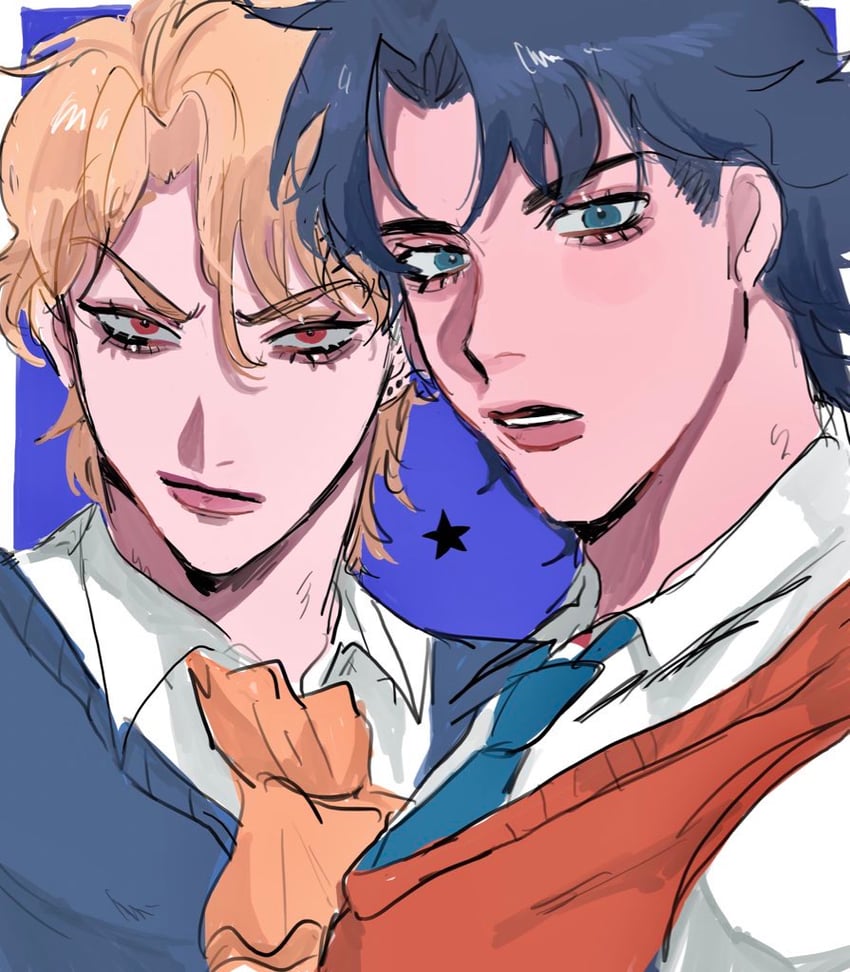 dio brando and jonathan joestar (jojo no kimyou na bouken and 1 more) drawn by matubaru_chan