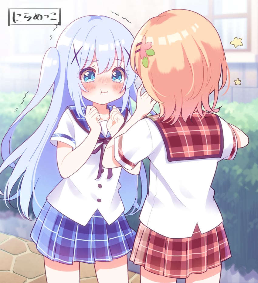 kafuu chino and hoto cocoa (gochuumon wa usagi desu ka?) drawn by mozukun43