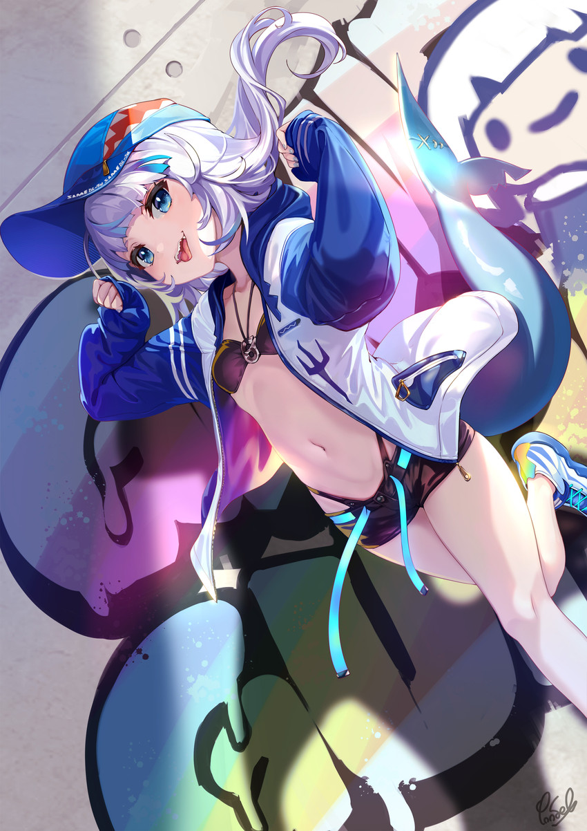gawr gura (hololive and 1 more) drawn by pondel
