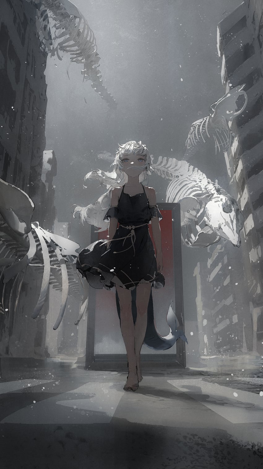 gawr gura (hololive and 2 more) drawn by dino_(dinoartforame)