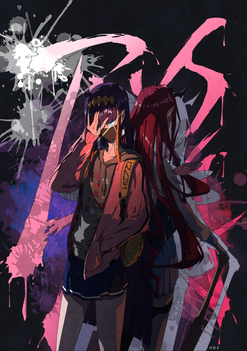 ninomae ina'nis and irys (hololive and 1 more) drawn by hbx