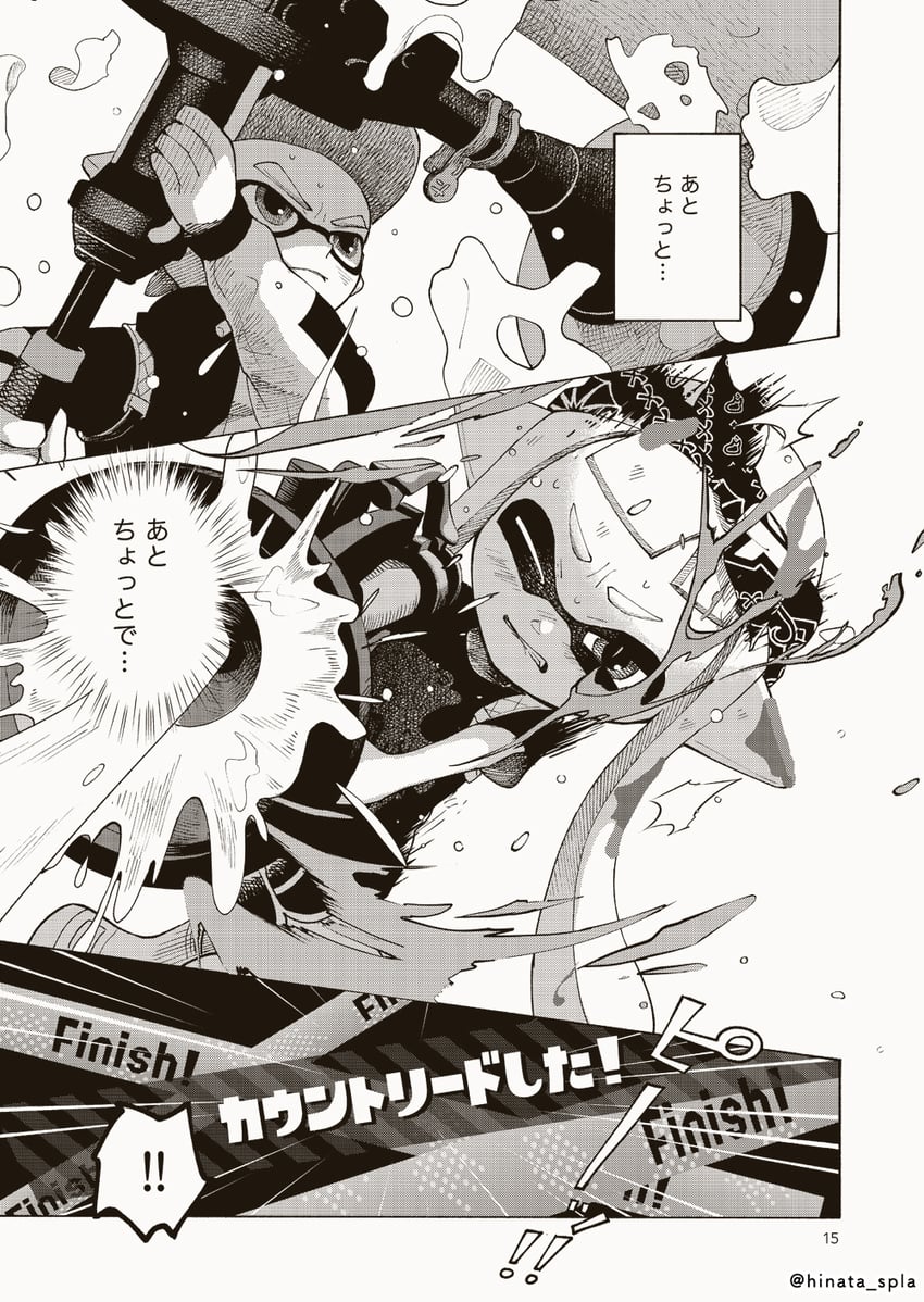 inkling player character, inkling girl, and inkling boy (splatoon and 1 more) drawn by hinata_(hinata_spla)