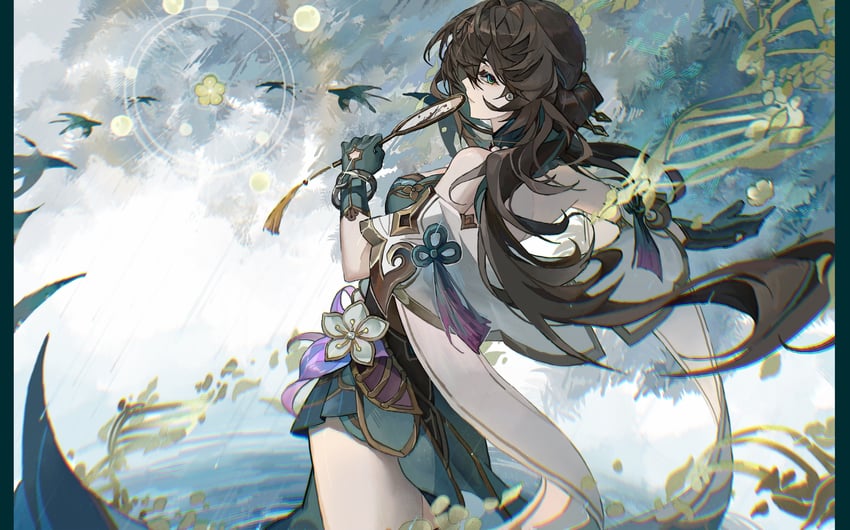 ruan mei (honkai and 1 more) drawn by deawei
