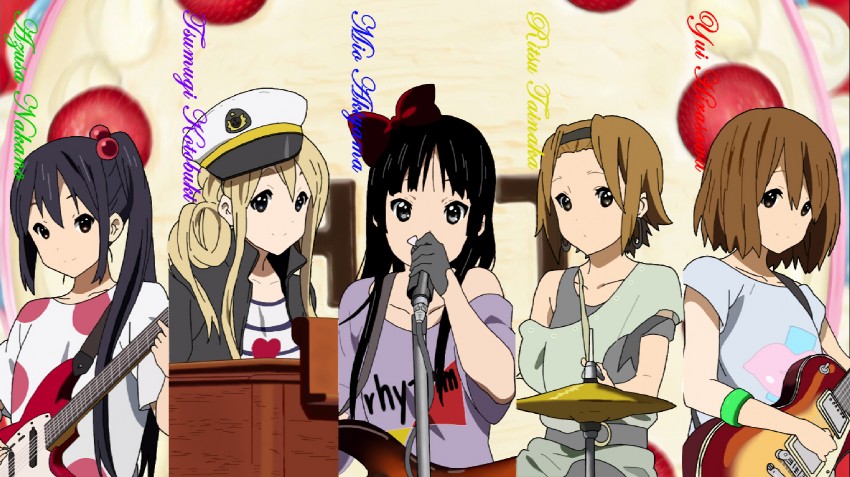 akiyama mio, nakano azusa, hirasawa yui, tainaka ritsu, and kotobuki tsumugi (k-on!) drawn by luna_(ver_natsumin)