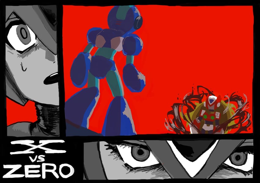 zero and x (mega man and 2 more) drawn by natsumi_6021