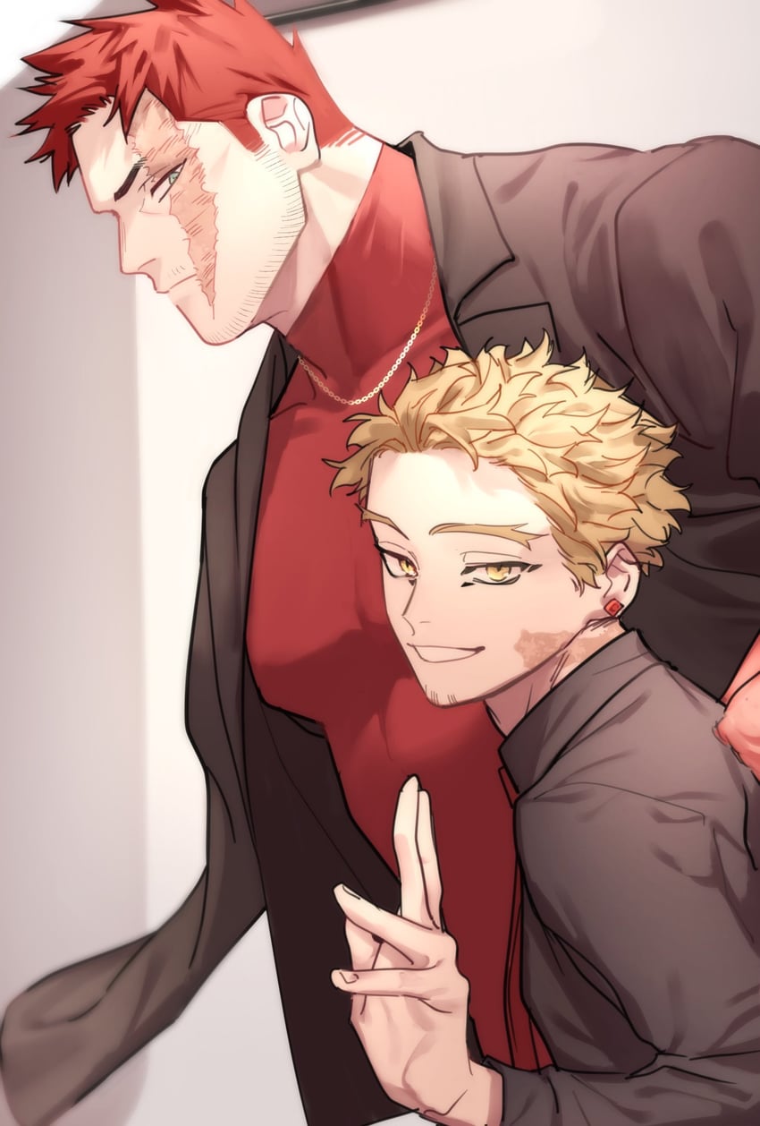 endeavor and hawks (boku no hero academia) drawn by pon52io