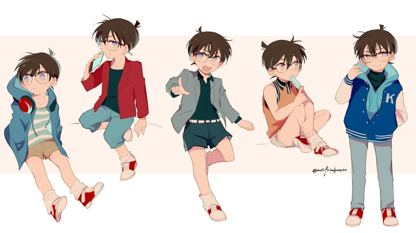 edogawa conan (meitantei conan) drawn by jikei