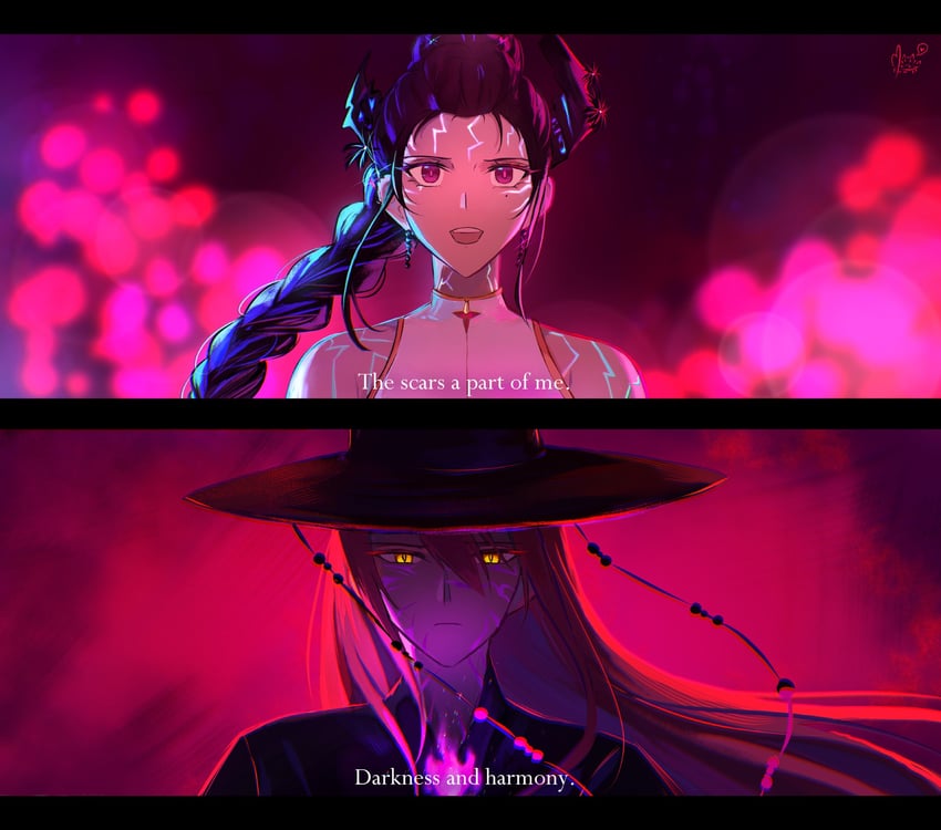 nerissa ravencroft and elizabeth rose bloodflame (hololive and 2 more) drawn by paw_chie