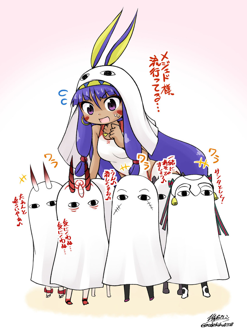 shuten douji, jack the ripper, nitocris, ibaraki douji, jeanne d'arc alter santa lily, and 1 more (fate and 2 more) drawn by yamato_nadeshiko