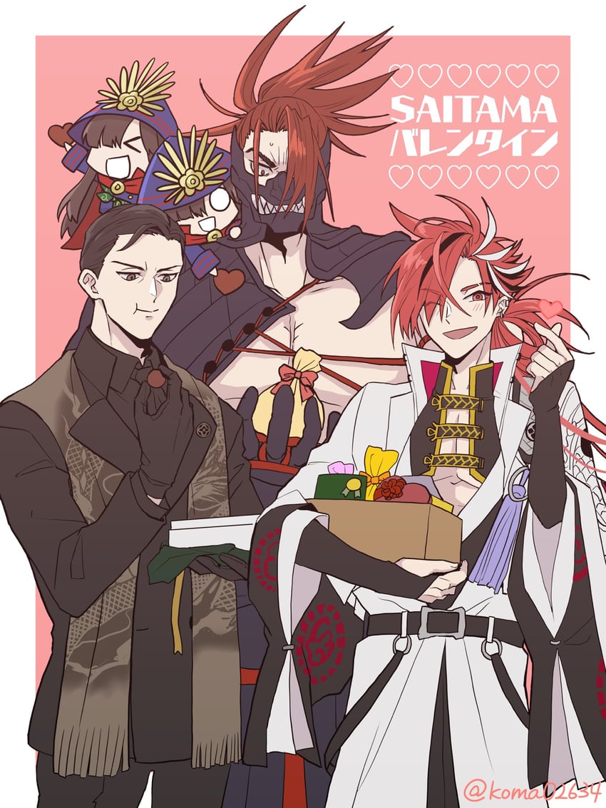 oda nobunaga, takasugi shinsaku, mini nobu, tanaka shinbei, and takechi zuizan (fate and 1 more) drawn by koma02634