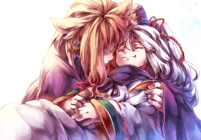 toyosatomimi no miko and mononobe no futo (touhou) drawn by koto_inari