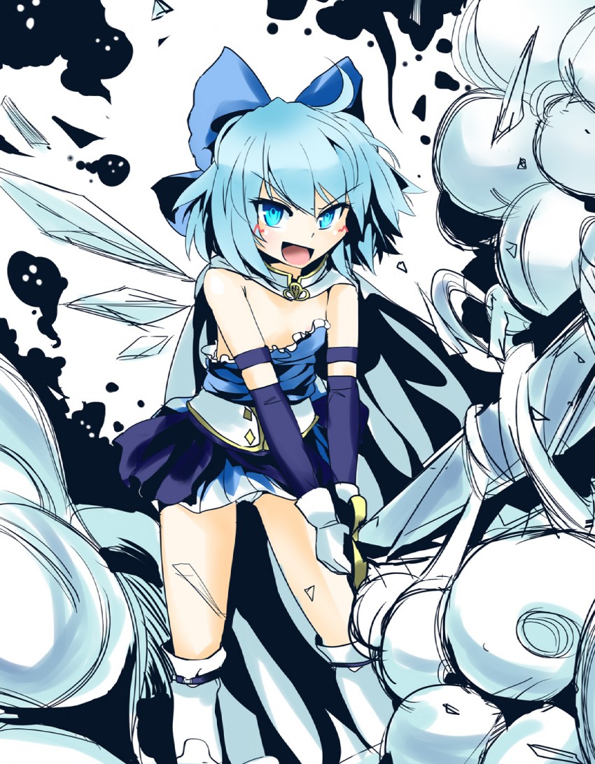 cirno and miki sayaka (touhou and 1 more) drawn by culter
