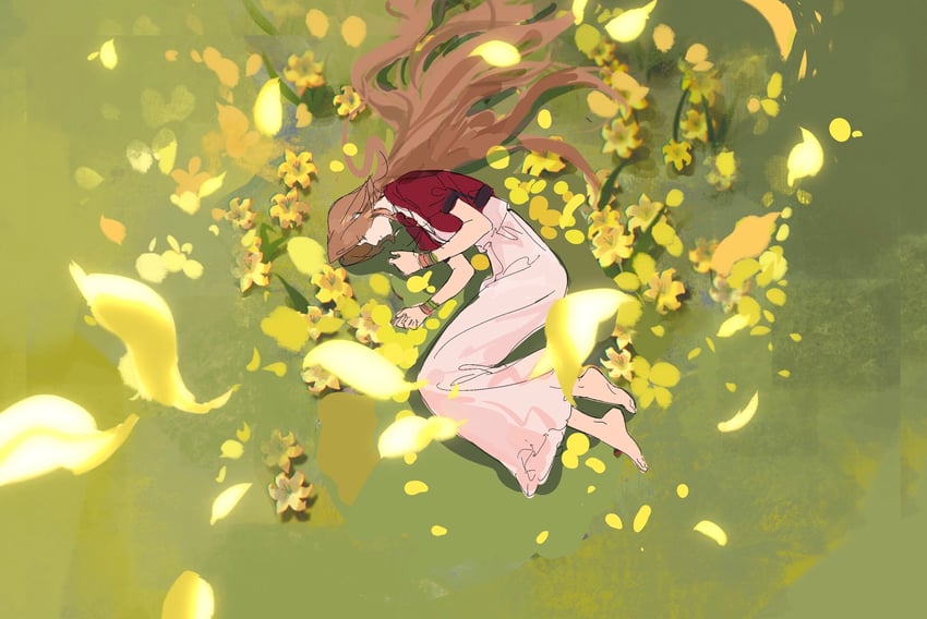 aerith gainsborough (final fantasy and 3 more) drawn by xianyu314
