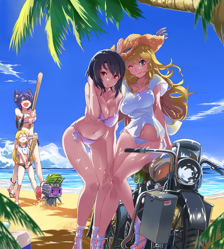 shimakaze, tenryuu, atago, rensouhou-chan, and takao (kantai collection) drawn by ohland