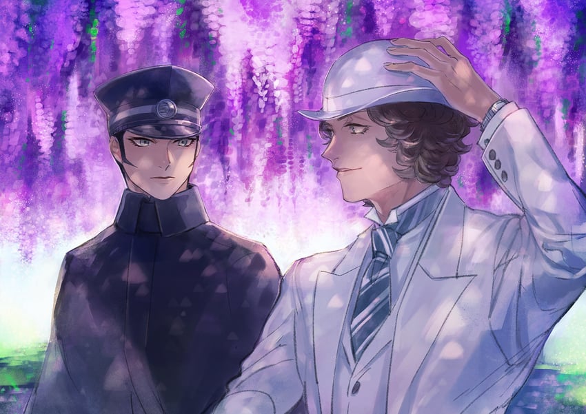 kuzunoha raidou and narumi shouhei (devil summoner and 2 more) drawn by kamizawa_(sark)