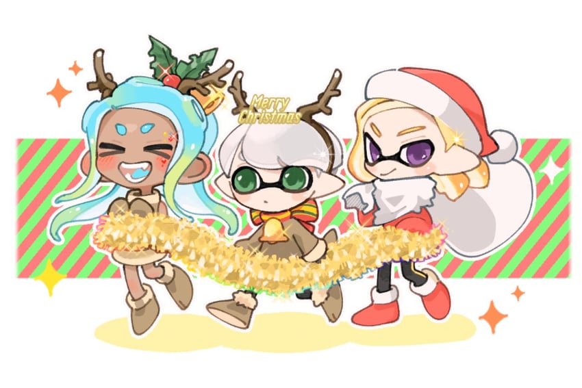 inkling player character, octoling player character, octoling girl, and inkling boy (splatoon) drawn by spl8ya