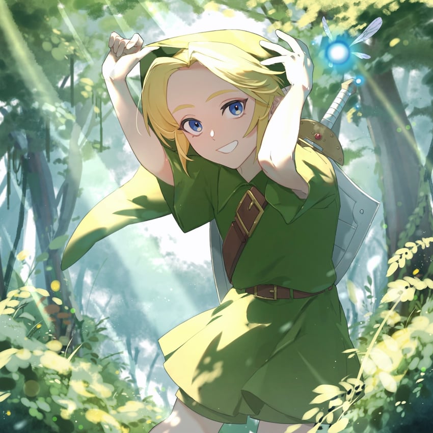 link, young link, and navi (the legend of zelda and 1 more) drawn by yuu_(ranranran1028)