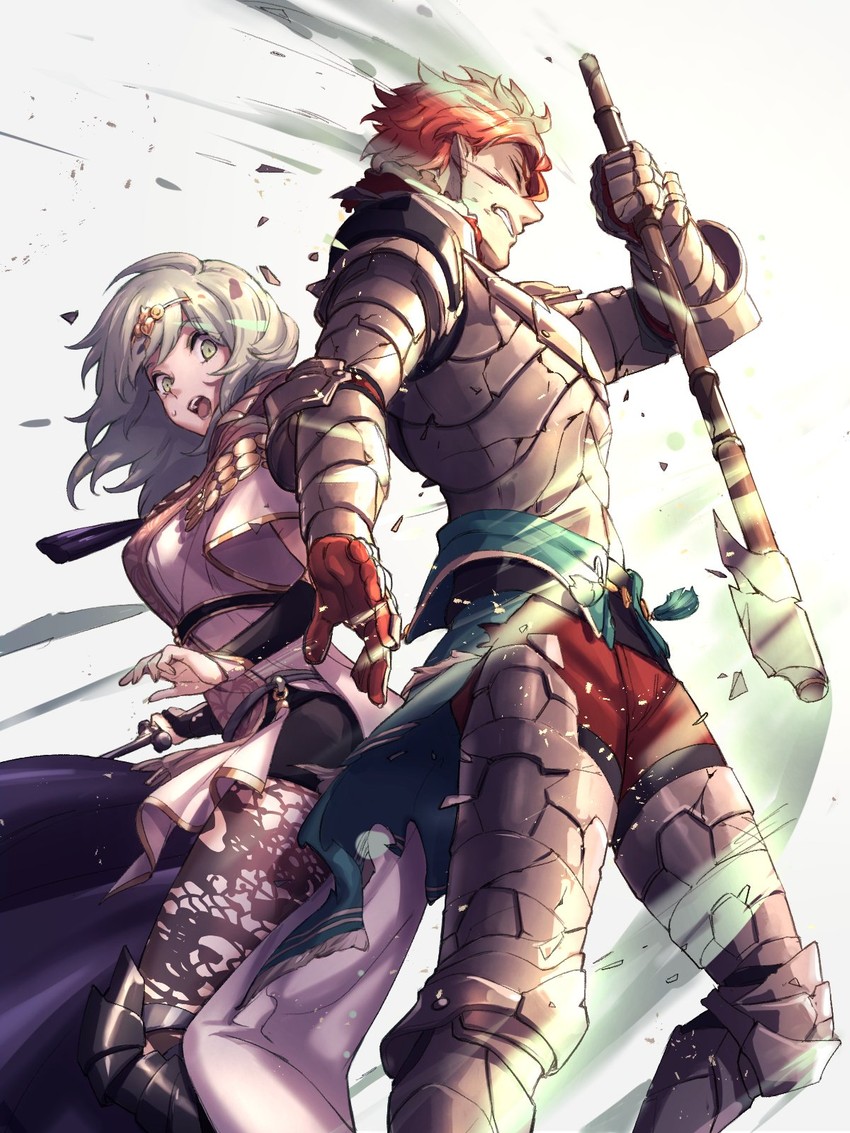 female byleth and sylvain jose gautier (fire emblem and 1 more) drawn by moyashi_mou2