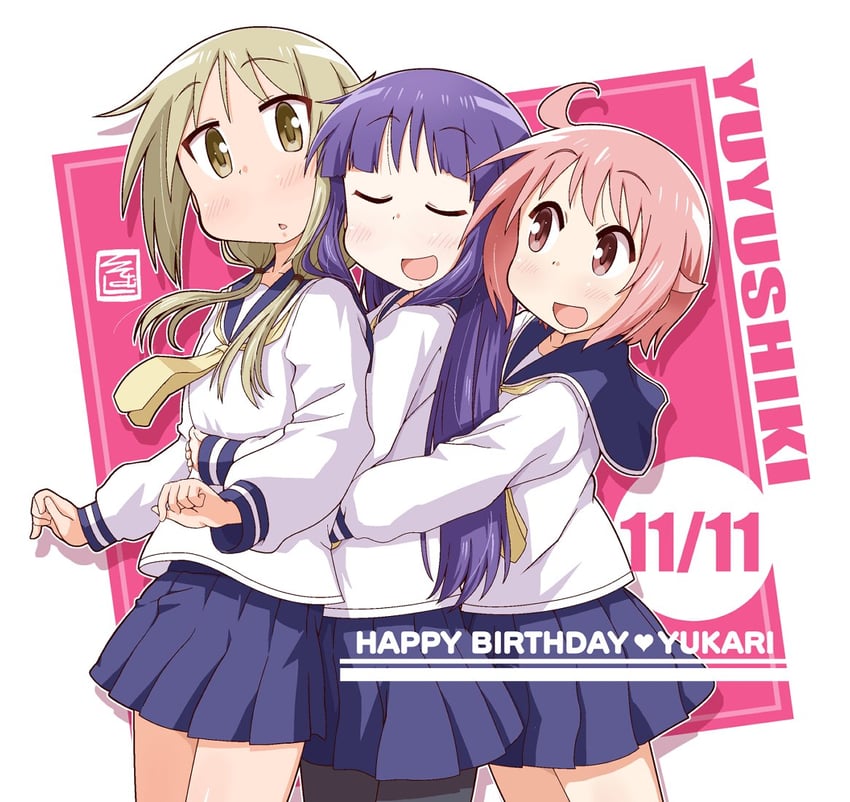 ichii yui, hinata yukari, and nonohara yuzuko (yuyushiki) drawn by ki_(adotadot)