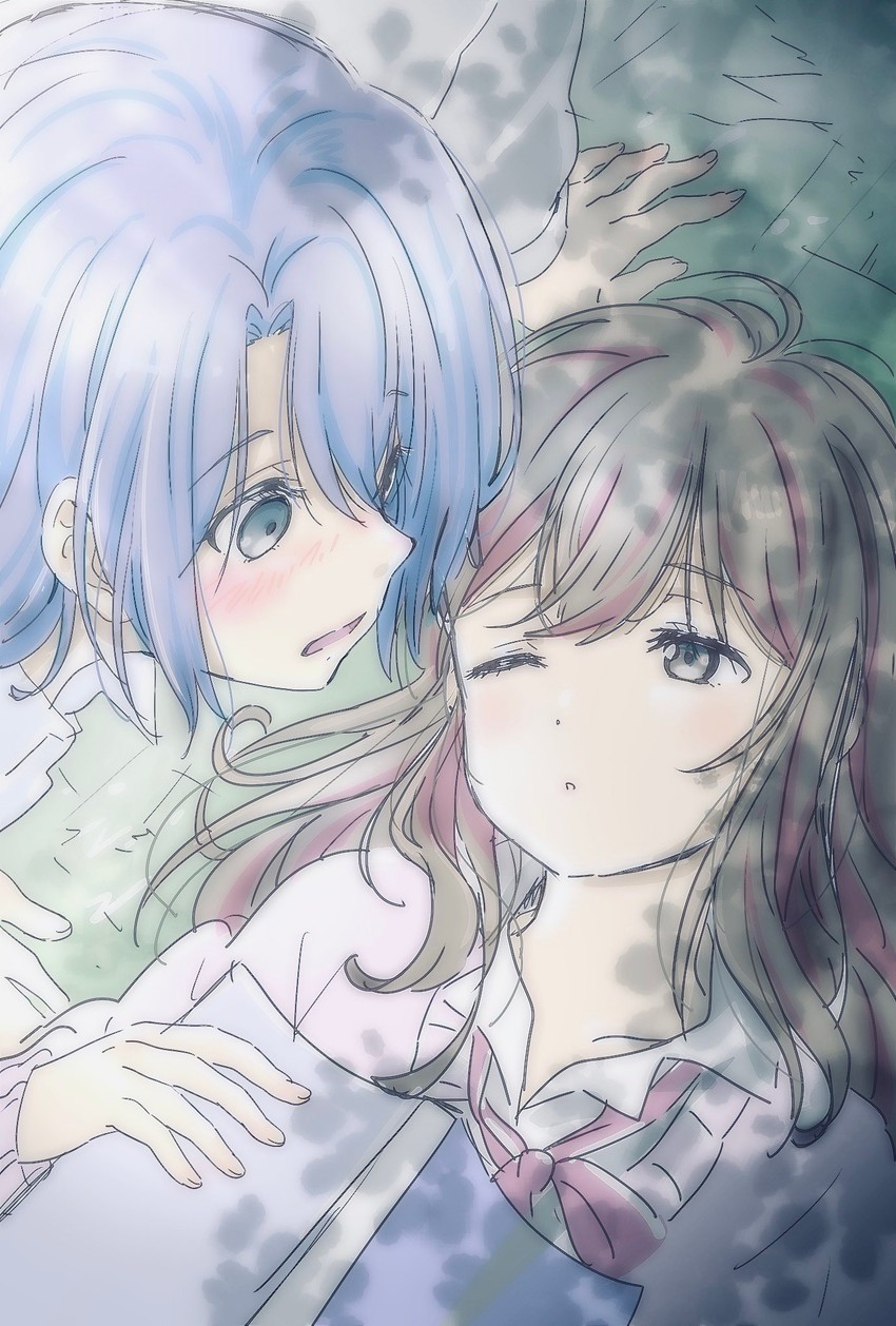 adachi sakura and shimamura hougetsu (adachi to shimamura) drawn by kaneko_shizue