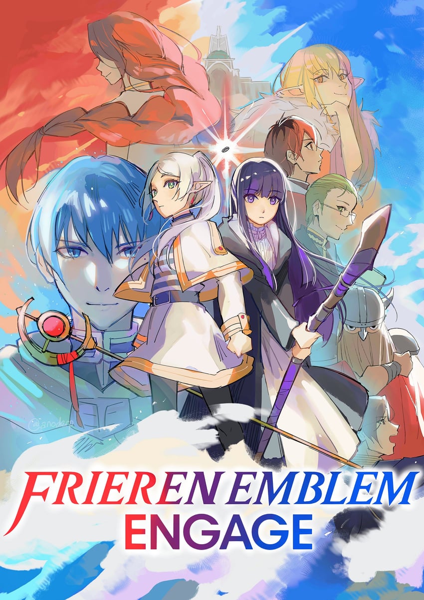 frieren, fern, stark, himmel, serie, and 3 more (fire emblem and 2 more) drawn by anocurry
