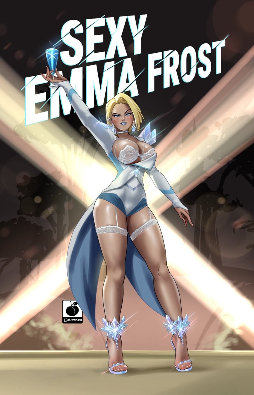 emma frost (marvel and 1 more) drawn by linkartoon