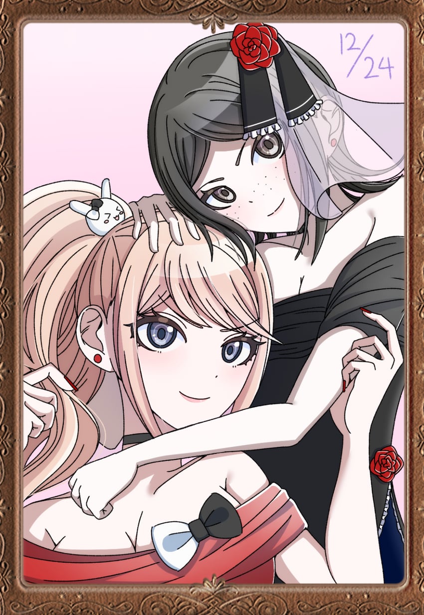 enoshima junko and ikusaba mukuro (danganronpa) drawn by user_xdvy8727