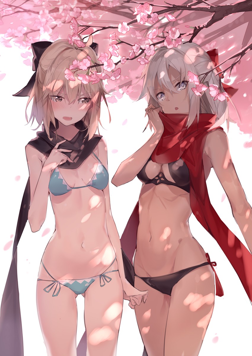 okita souji and okita souji alter (fate and 1 more) drawn by aida_(chinhung0612)