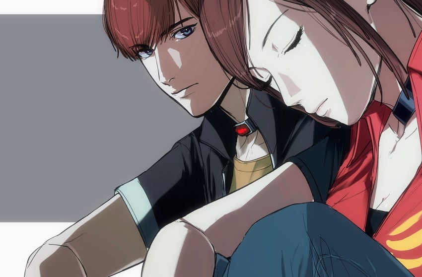claire redfield and steve burnside (resident evil and 1 more) drawn by amikoiiko