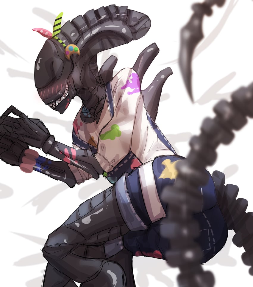 airani iofifteen and xenomorph (hololive and 2 more) drawn by hh_(hehexd06161704)
