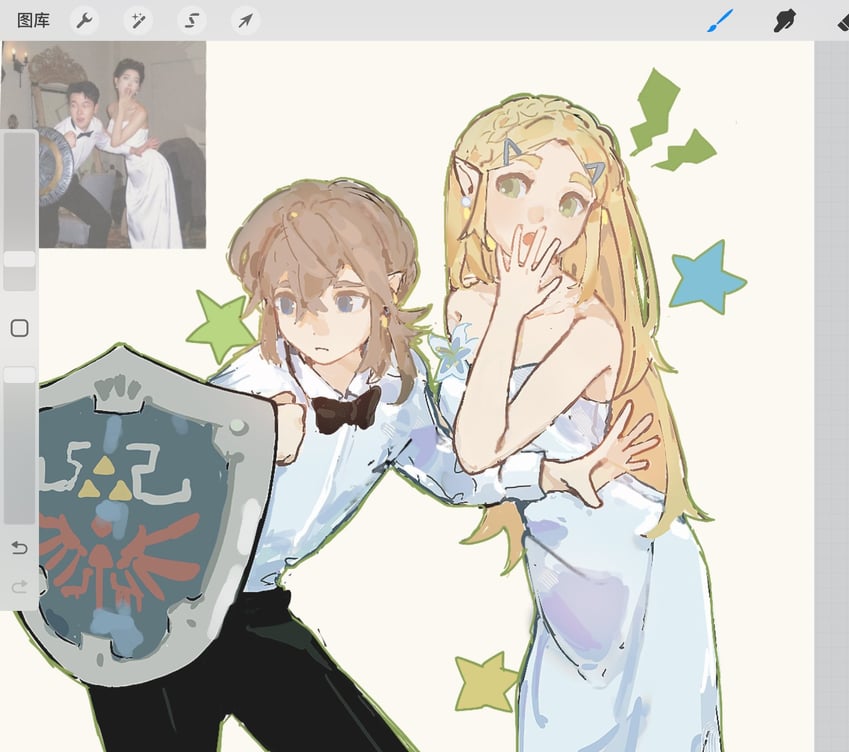 link and princess zelda (the legend of zelda and 1 more) drawn by onlyjasontodd