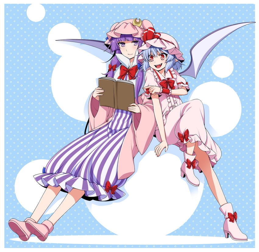remilia scarlet and patchouli knowledge (touhou) drawn by eichi_yuu