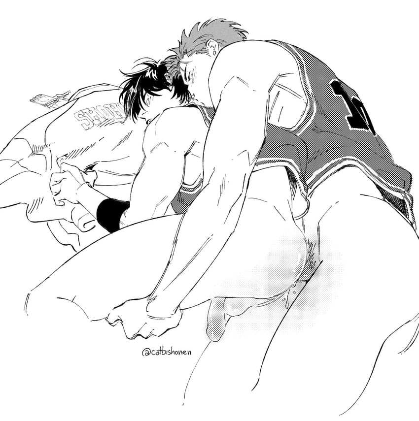 sakuragi hanamichi and rukawa kaede (slam dunk) drawn by catbishonen