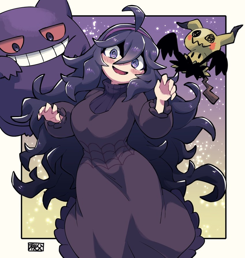 hex maniac, gengar, and mimikyu (pokemon and 1 more) drawn by chichibu_(watson)