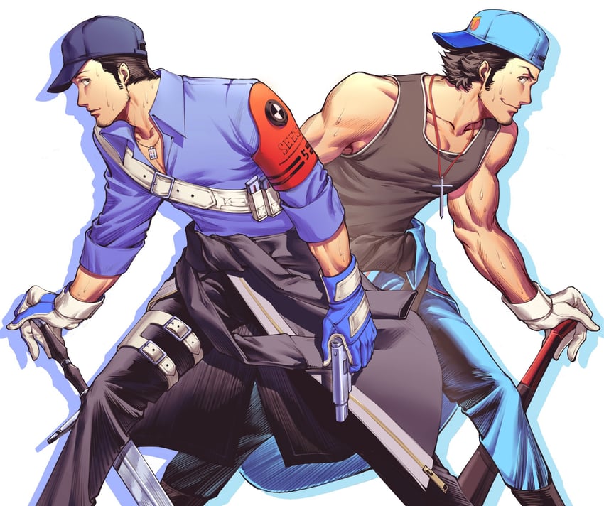 iori junpei (persona and 4 more) drawn by oldkin