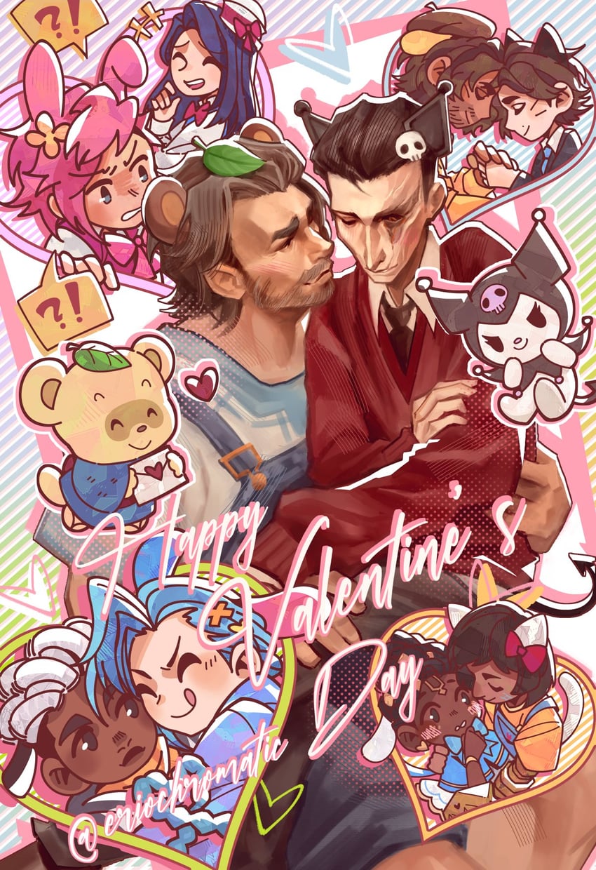 jinx, cinnamoroll, vi, hello kitty, caitlyn, and 20 more (league of legends and 5 more) drawn by eriochromatic