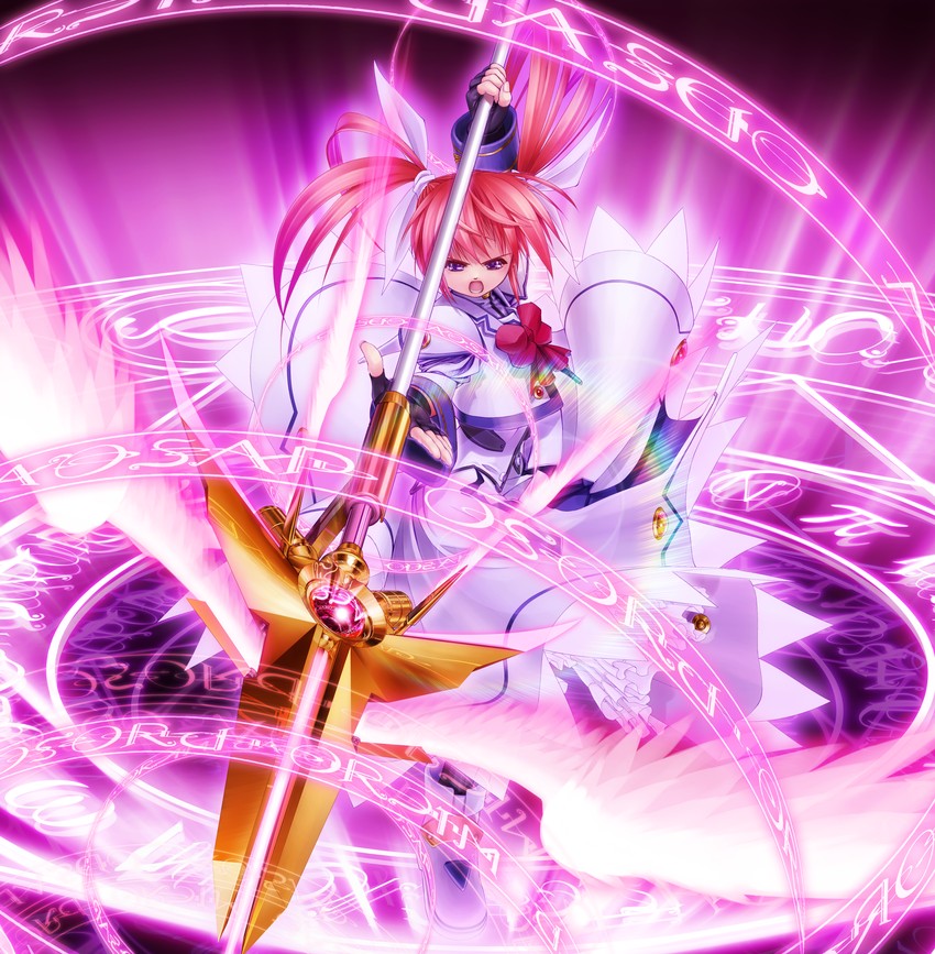 takamachi nanoha and raising heart (lyrical nanoha and 2 more) drawn by tom_(1art.)